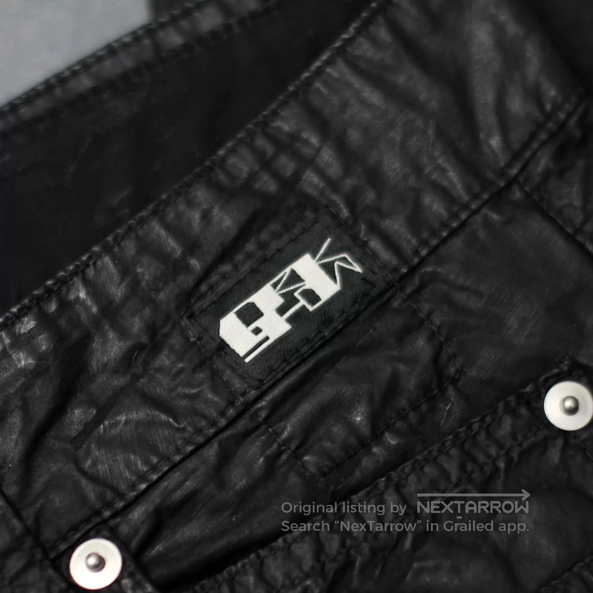 Rick Owens rick owens black waxed denim pants. Size US 30 / EU 46 - 4 Thumbnail