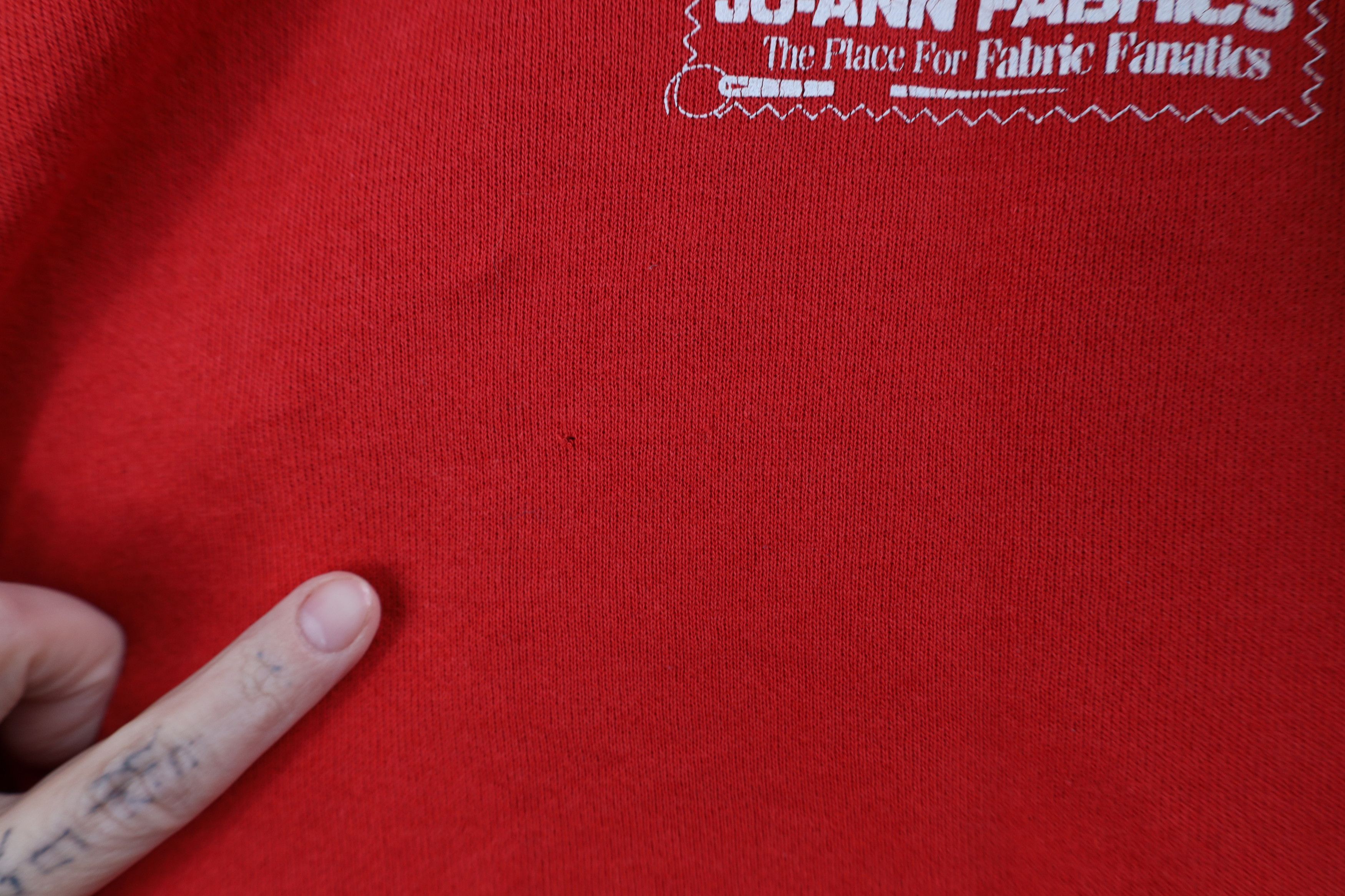 Vintage Vintage 80s 90s Spell Out JoAnn Fabrics Sweatshirt Red USA Size XL / US 12-14 / IT 48-50 - 5 Thumbnail