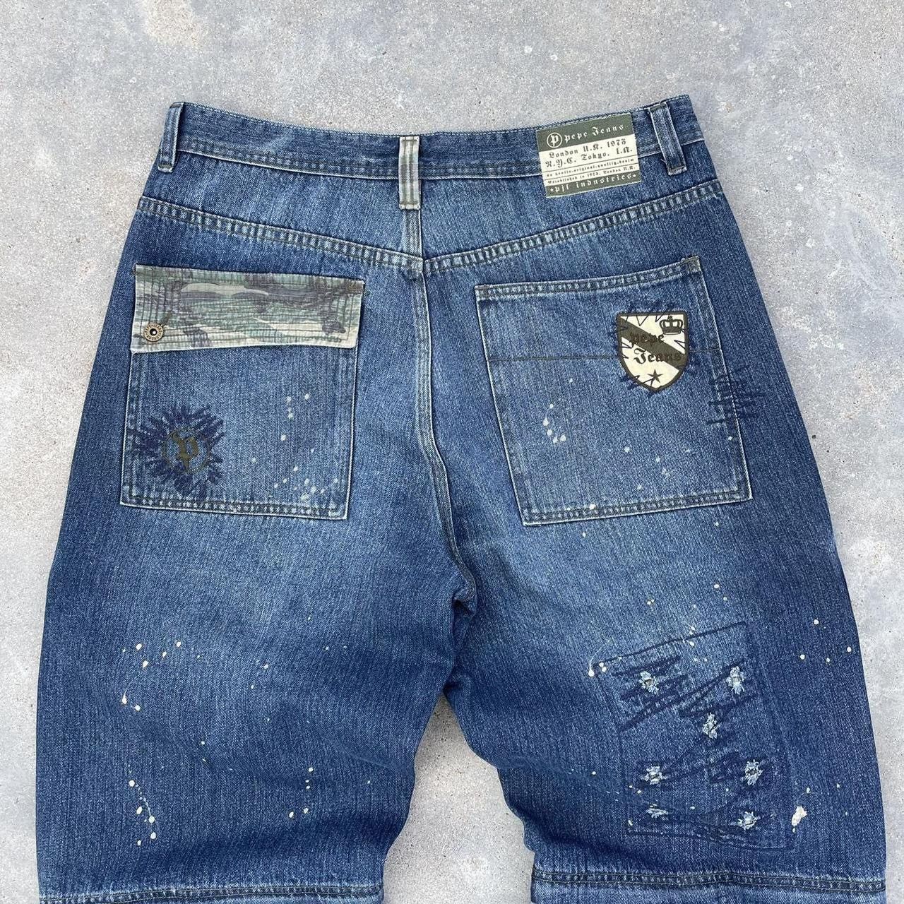 Japanese Brand × Vintage Crazy vintage Y2K baggy PEPE jeans cyber grunge skater pants Size US 38 / EU 54 - 6 Thumbnail