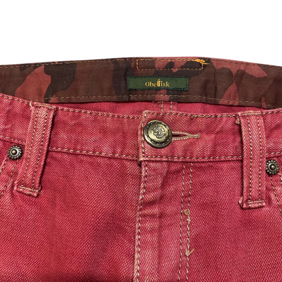 Obelisk Obelisk Red Blood Hole Distressed Denim Flare Jeans Size US 29 - 6 Thumbnail