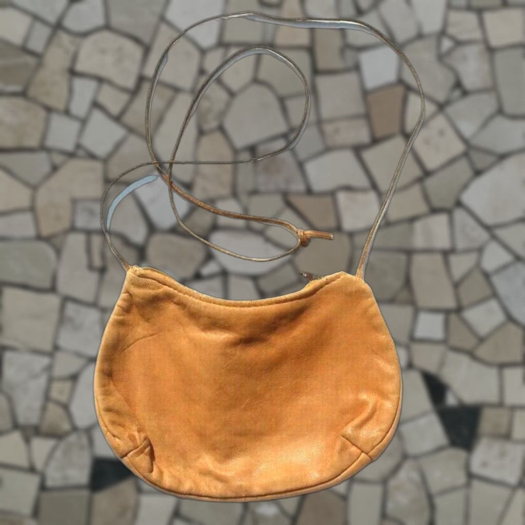 Vintage Brown Mini Crossbody Lambskin Coin Purse in White, Women's