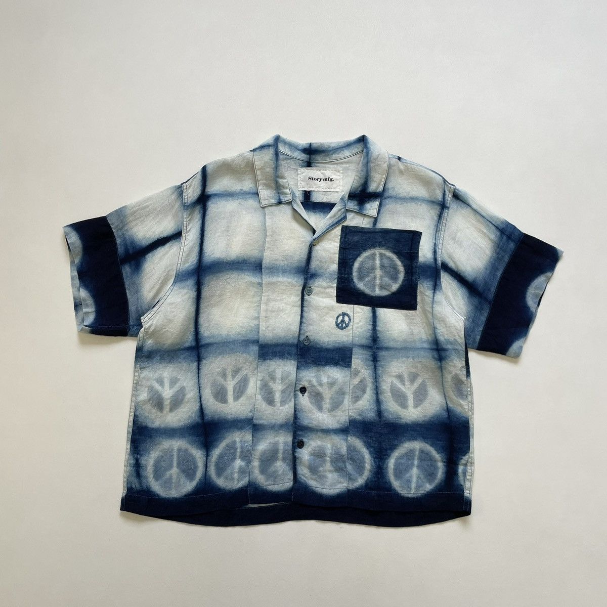 Story Mfg. Blue/White ‘Peace Tie Dye’ Print Shirt Size US M / EU 48-50 / 2 - 3 Thumbnail