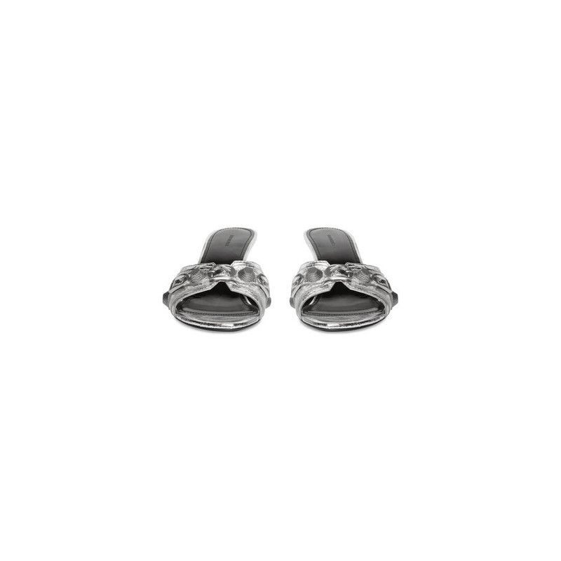 Balenciaga o1bcso1str0226 Cagole 70mm Sandals In Silver Size US 5 / IT 35 - 3 Thumbnail