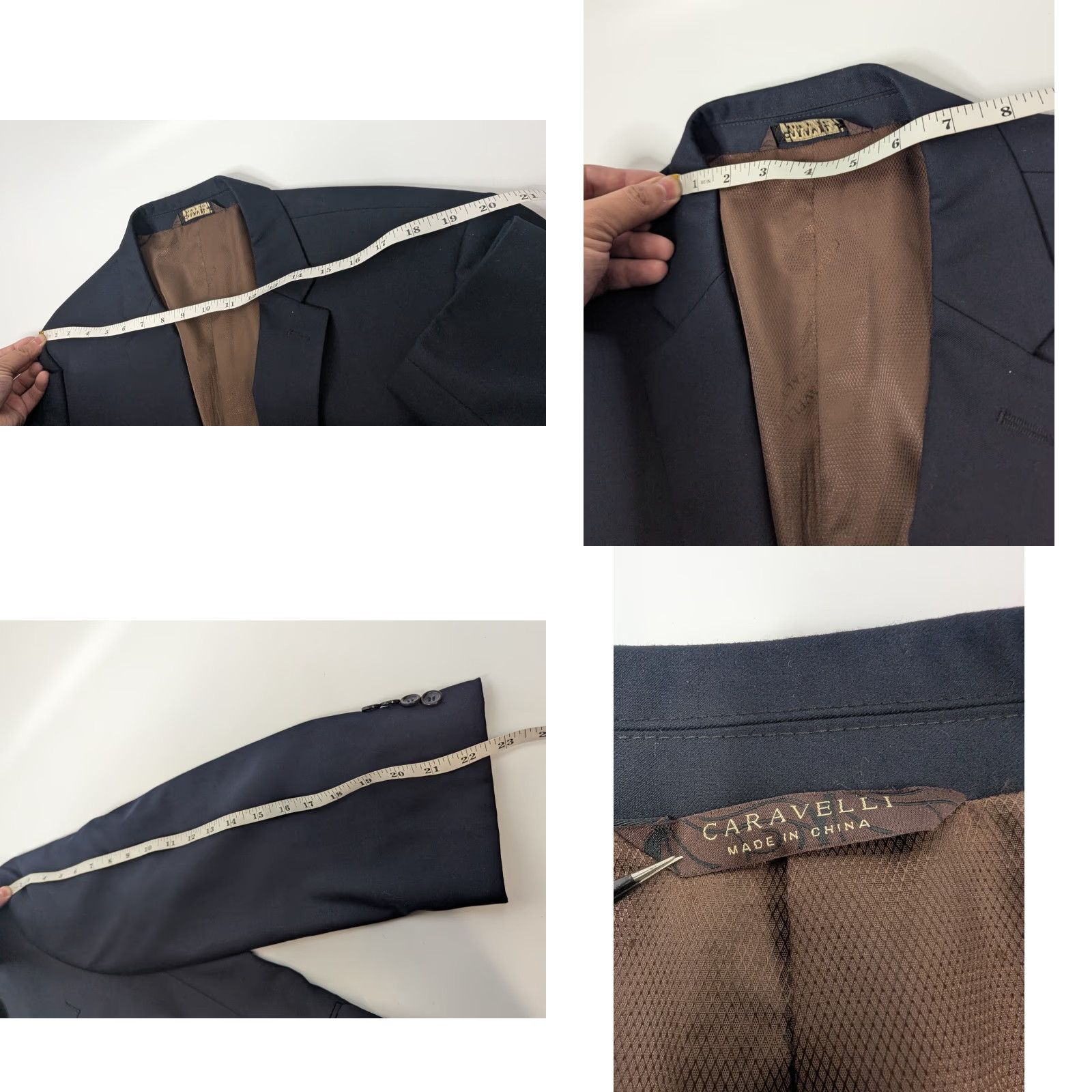 Vintage VINTAGE Caravelli Men's Blazer 44S Navy Sport Jacket Not applicable? (Wait) Size 44R - 9 Thumbnail