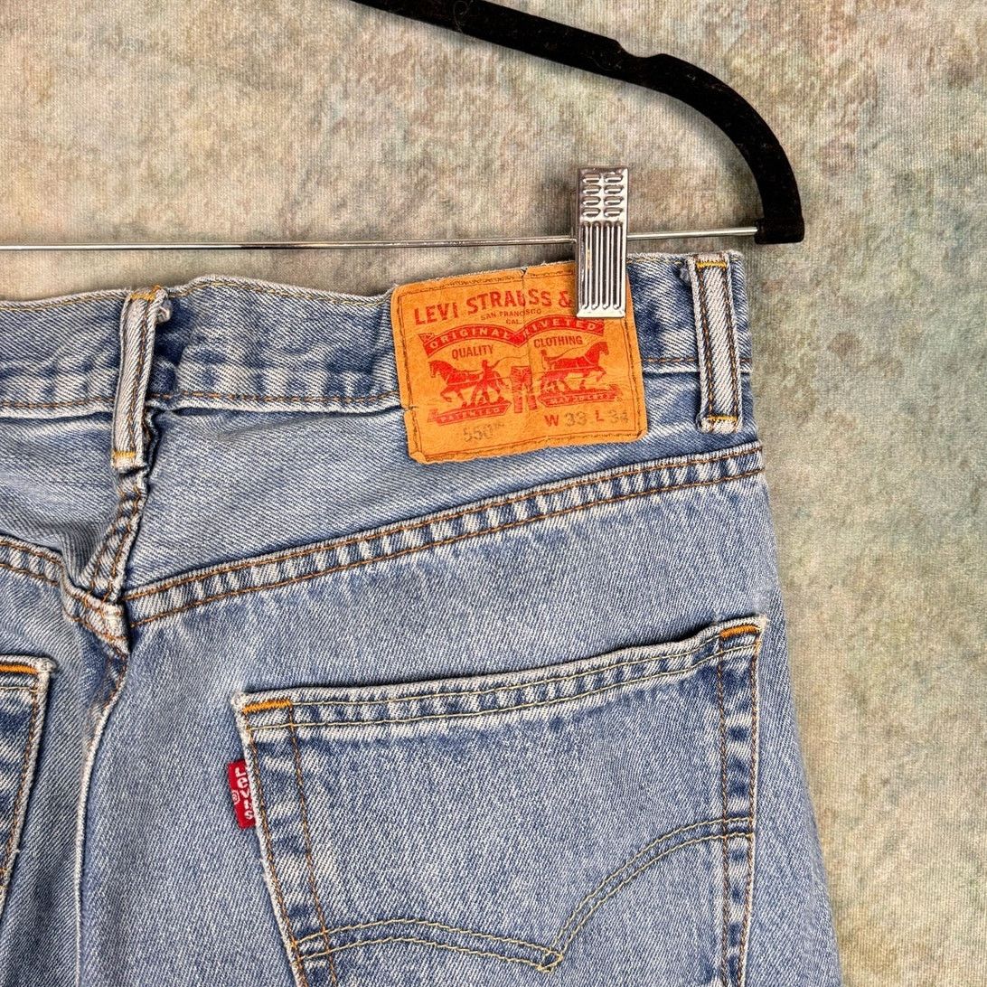 Levi's × Vintage VTG Y2K Levis 550 Denim Jeans Sz 33x34 Blue Straight Leg Size US 33 - 8 Thumbnail