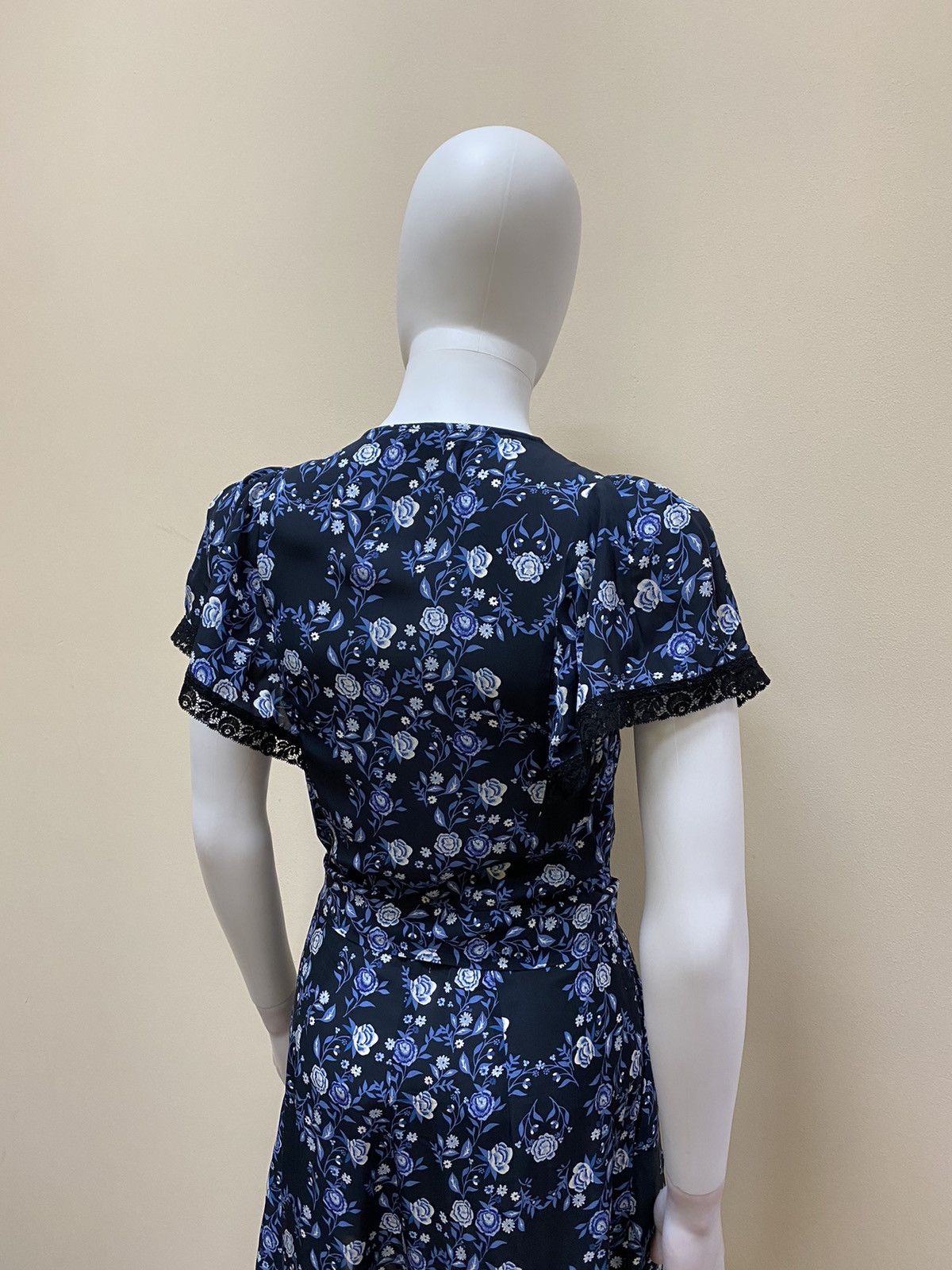 Sandro Sandro Womens Floral Blue Playsuit Size 36 Size XS / US 0-2 / IT 36-38 - 8 Thumbnail
