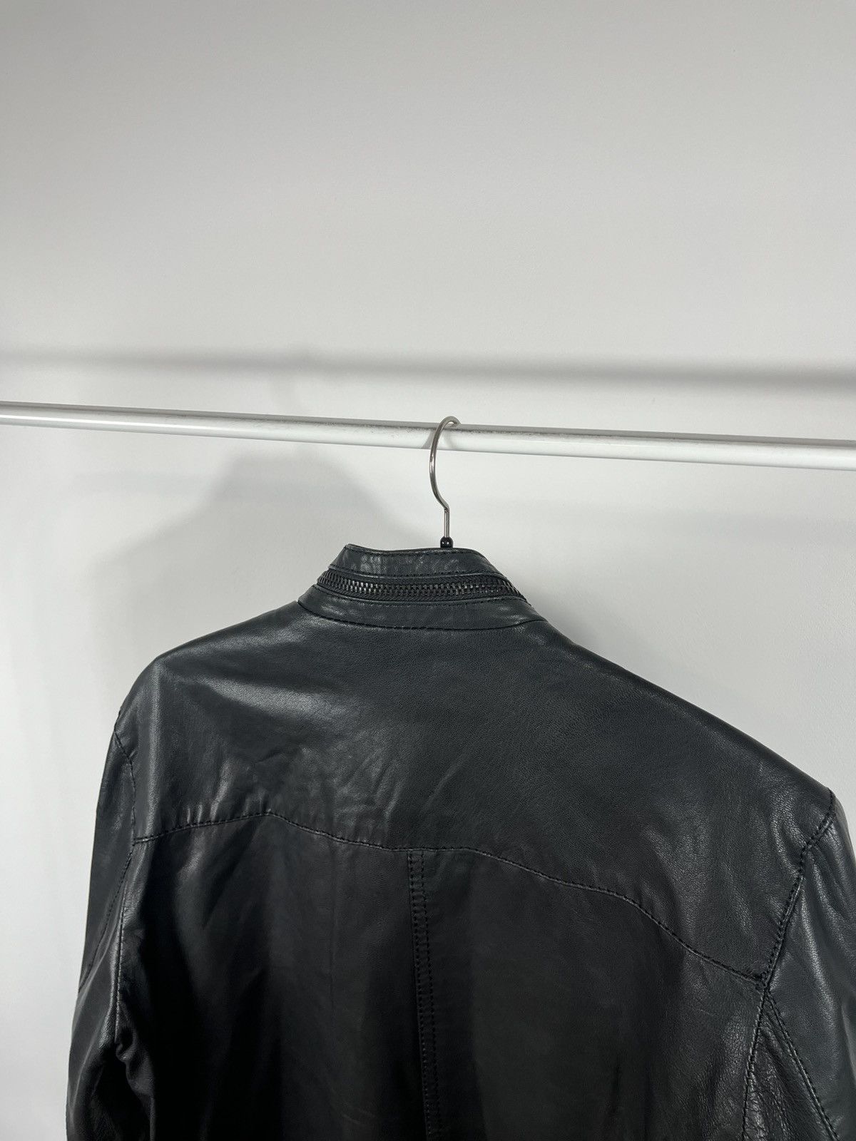 Jack & Jones Jack & Jones Black Goat Leather Biker Jacket Size S Size US S / EU 44-46 / 1 - 15 Thumbnail