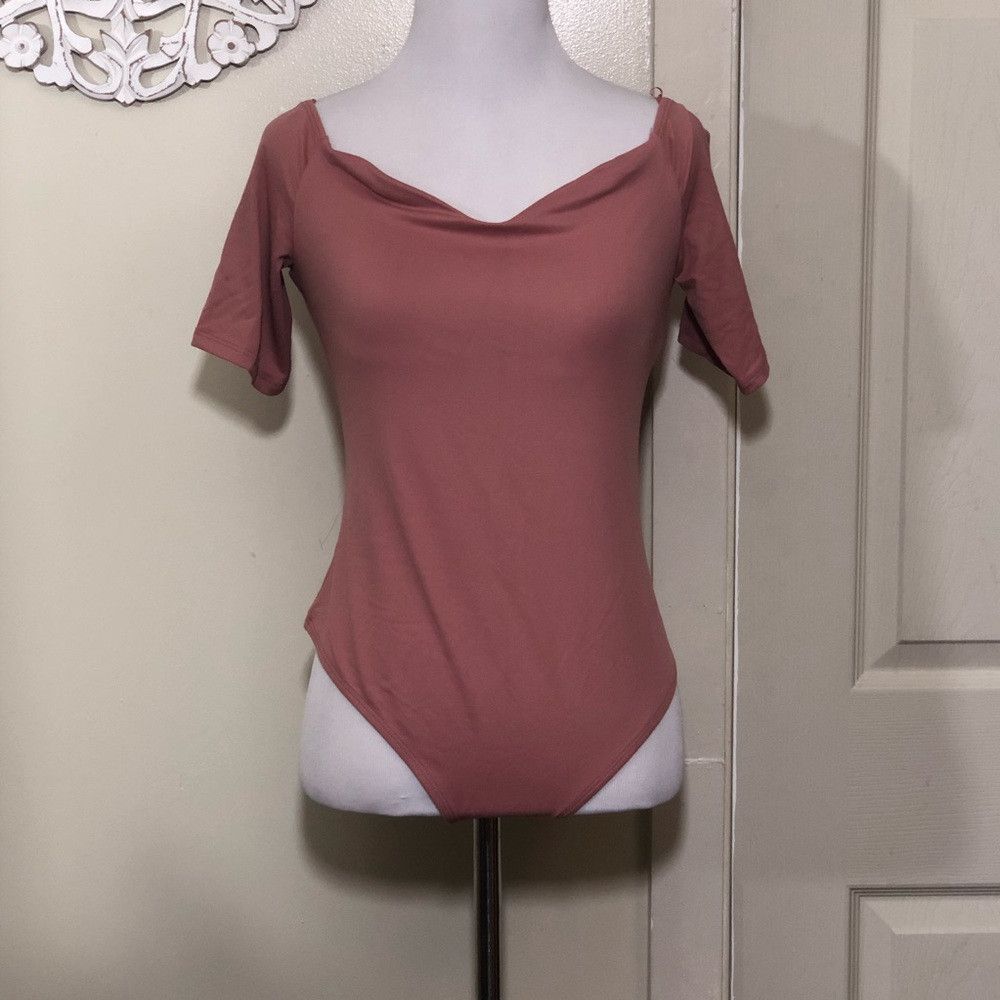 Other Alix Terracotta Mauve Nude Pink Beverly Off shoulder Bodysu Size L / US 10 / IT 46 - 4 Thumbnail