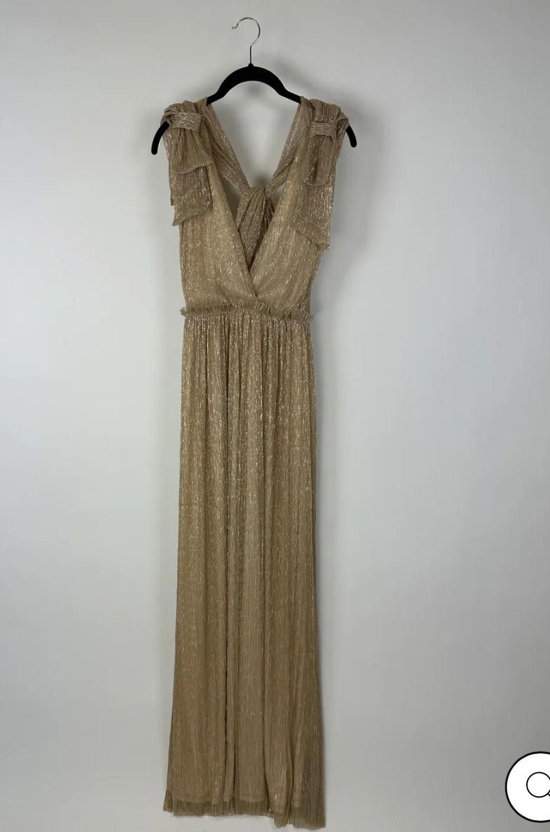 Express Express x Rachel Zoe Elegant Gold Metallic Evening NWT Gown Size XL / US 12-14 / IT 48-50 - 8 Thumbnail