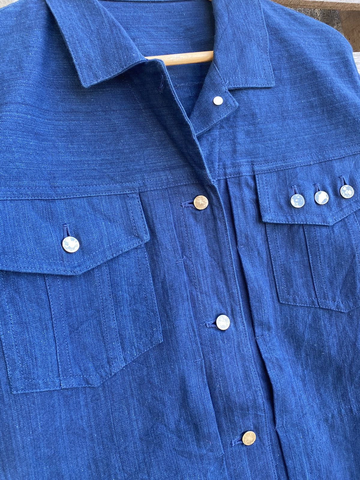 Vintage Vintage Issey Sport Indigo Denim Long Jacket Size L / US 10 / IT 46 - 13 Thumbnail