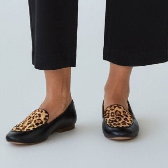 J.Crew J. Crew Leopard Print Black Loafers Size US 8 / IT 38 - 1 Thumbnail
