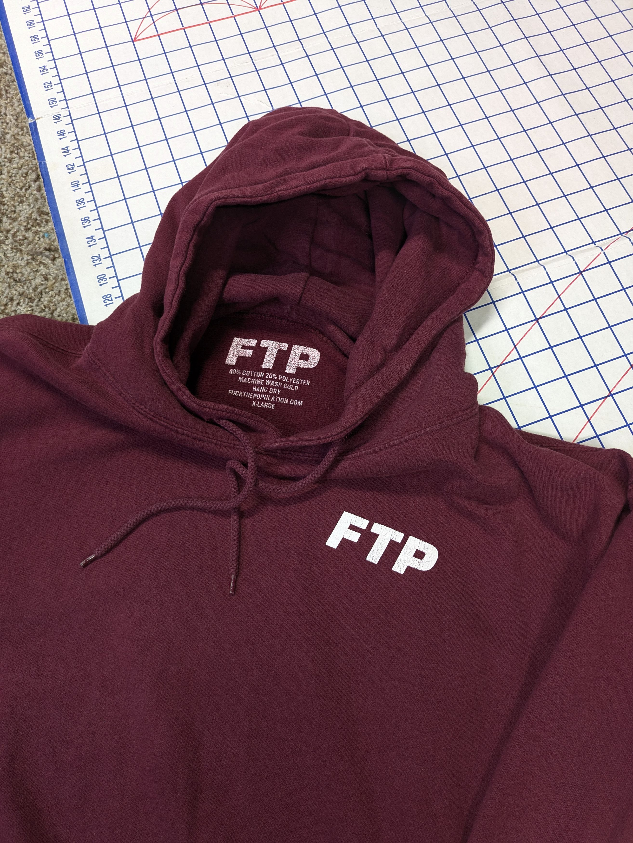 Fuck The Population Ftp burgundy og logo hoodie XL 2015 pink dolphin popup Size US XL / EU 56 / 4 - 1 Thumbnail