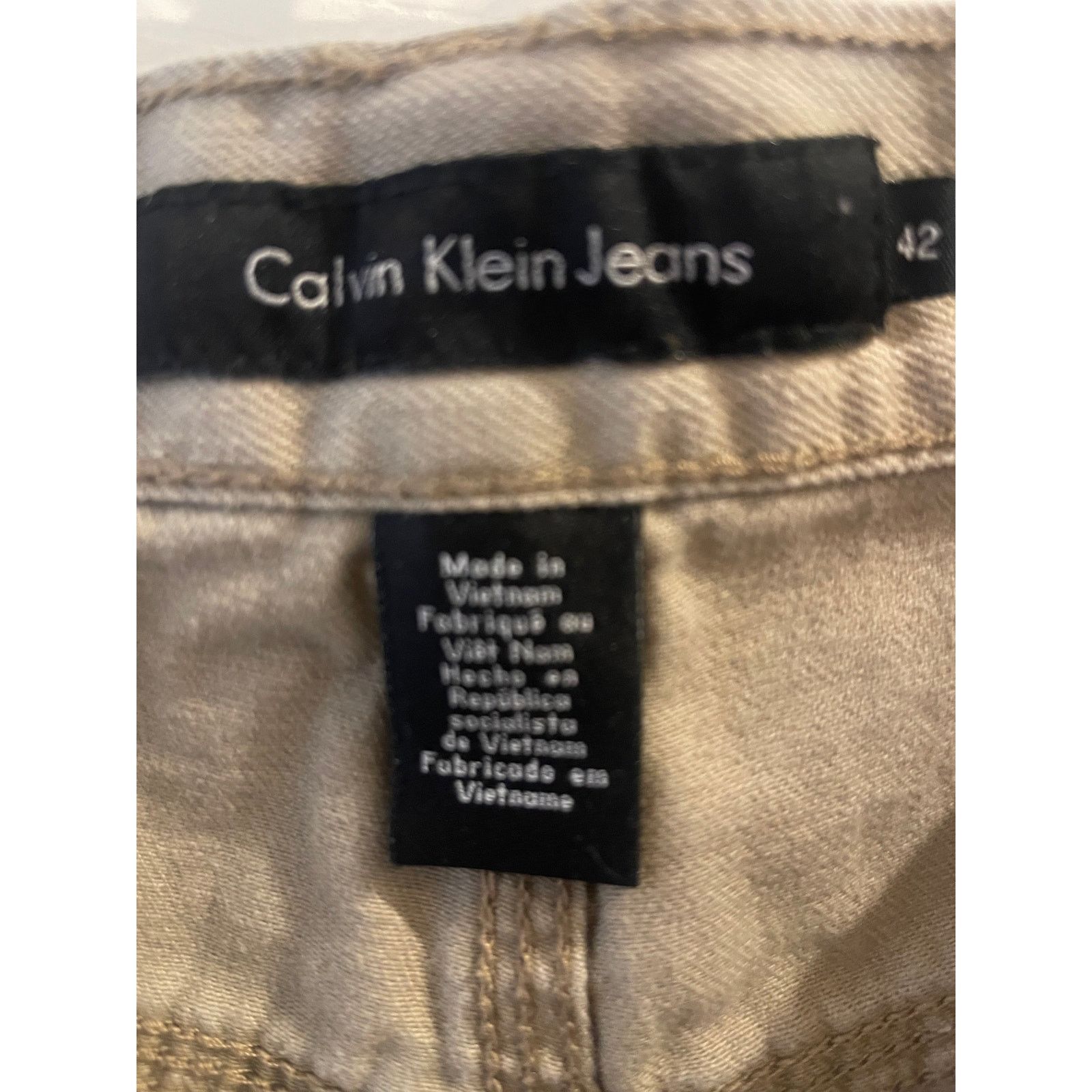 Calvin Klein Calvin Klein Jeans Men’s Khaki Straight Leg Pants Size 42 Size US 42 / EU 58 - 4 Thumbnail