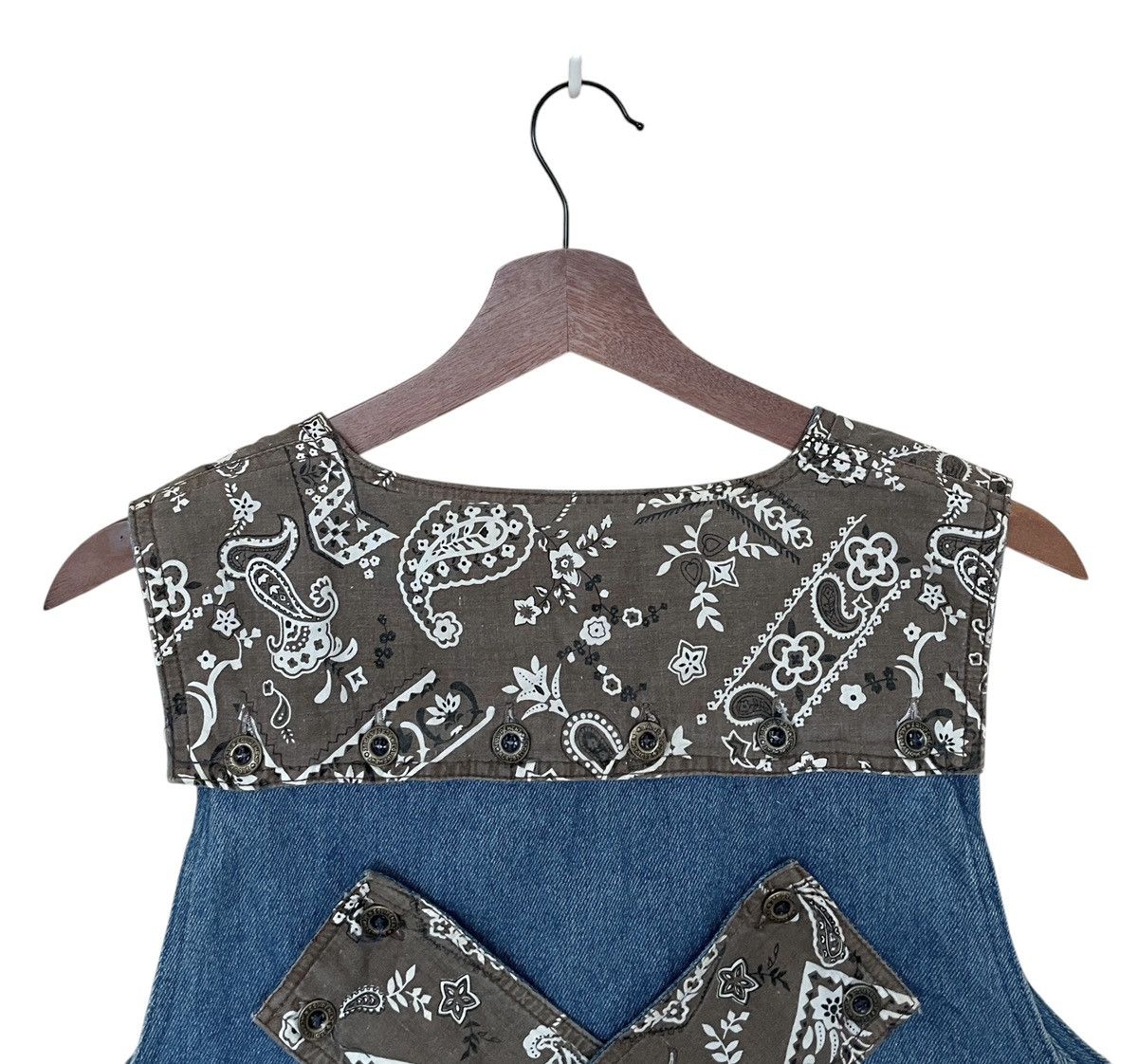 Vintage Japanese Brand Marie Patchwork Denim Vest 1990s