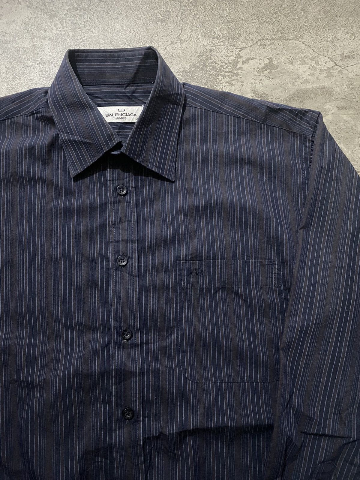 Balenciaga Vintage Balenciaga BB striped shirt Size US L / EU 52-54 / 3 - 2 Thumbnail