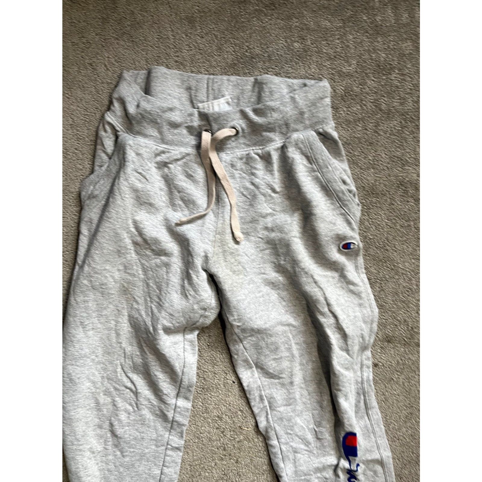 Champion Champion Sweatpants Mens S Gray Athleticwear Active Drawstring Pockets Regular Fit Cotton Blended Fabric Easy Care Elastic Waist Sports Pants Men Size US 29 - 2 Thumbnail
