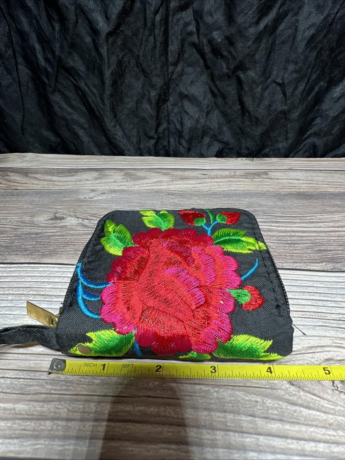 NBDN Nobrandedon Authentic Mexican embroidered Zip-Around Coin Pouch Wallet Size ONE SIZE - 5 Thumbnail