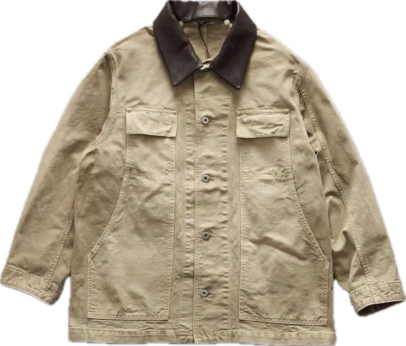 Auralee Auralee Leather Trimmed Duck Barn Jacket Sz JP 3 MSRP $905 Size US S / EU 44-46 / 1 - 7 Thumbnail