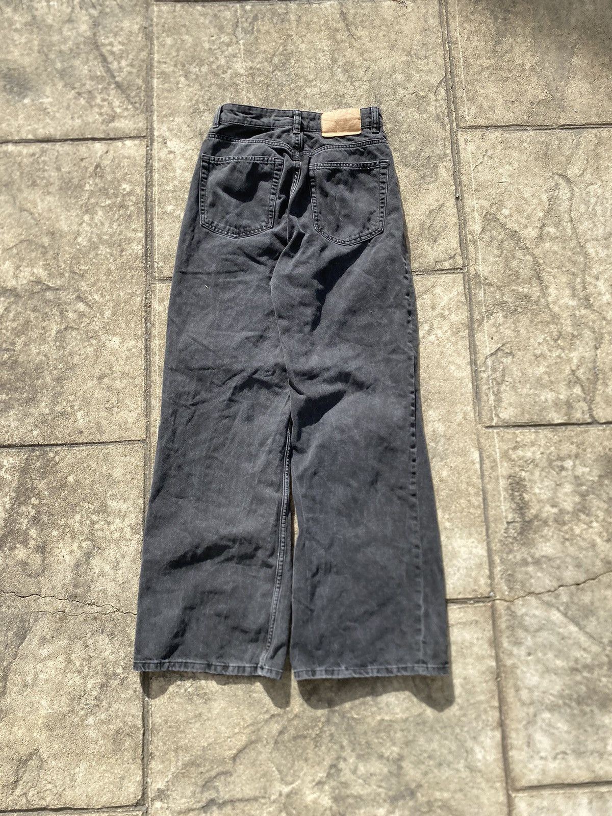 Designer × Vintage Black Distressed Flared Jeans Size US 26 / EU 42 - 2 Thumbnail