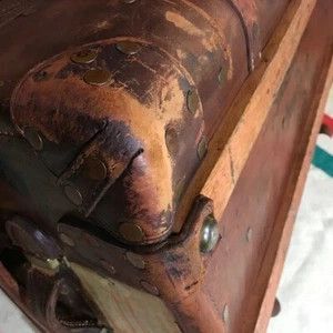 Handmade ANTIQUE 1920s LEATHER TRUNK SUITCASE BESPOKE R$8598 Size ONE SIZE - 20 Thumbnail