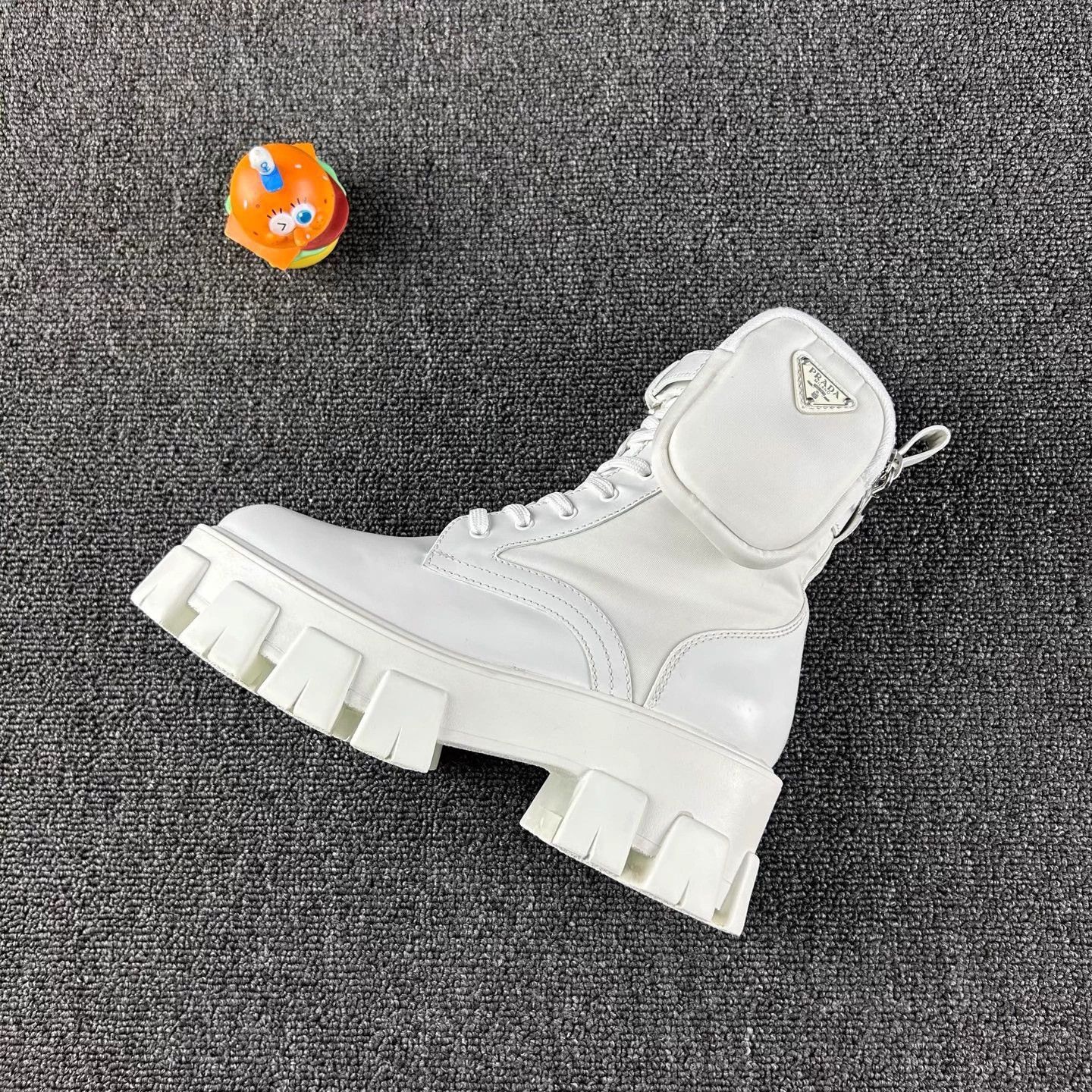 Prada Style: Prada White Platform Martin Boots Size US 5.5 / IT 35.5 - 4 Thumbnail