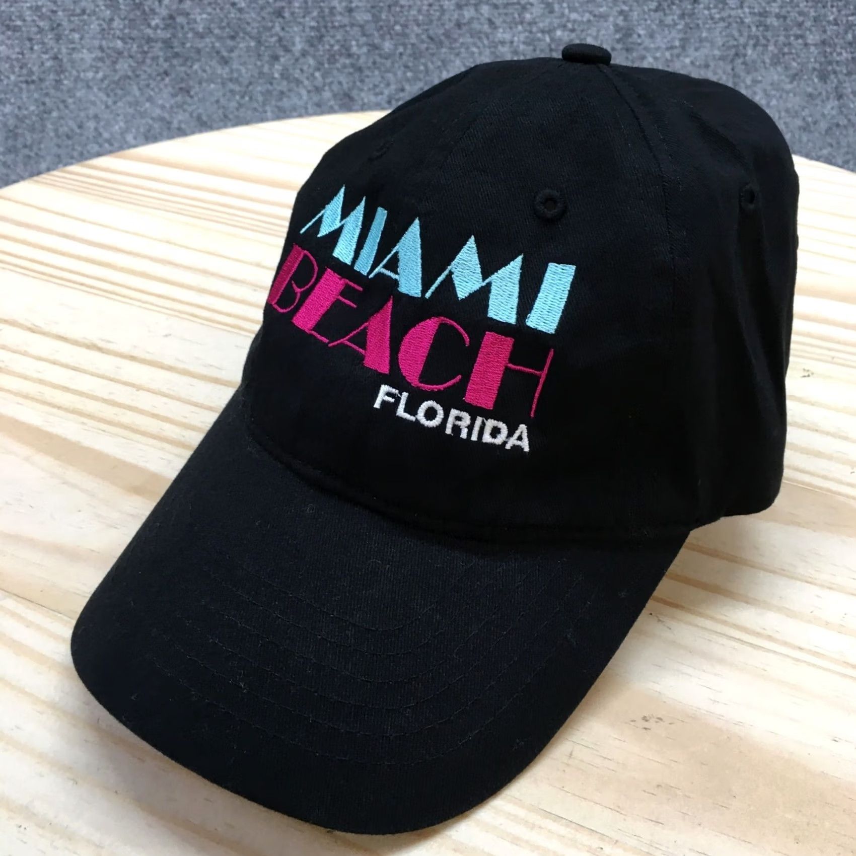 Logo 7 Miami Baseball Cap Womens Black OS Adjustable Embroidered Logo Size ONE SIZE - 2 Thumbnail