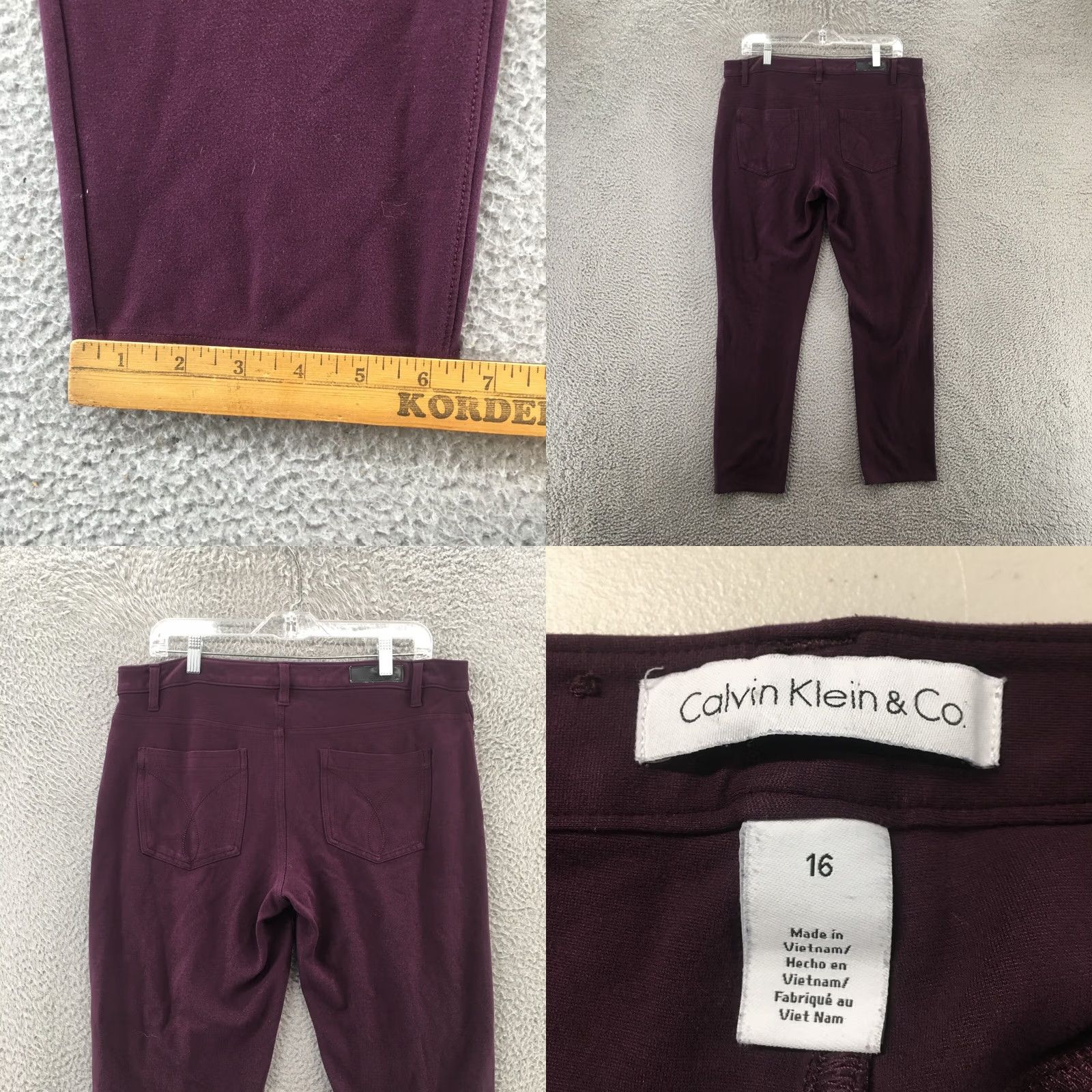 Calvin Klein Calvin Klein & Co Trouser Pants Womens 16 Purple Tapered Leg Mid Rise Zip Fly Pants Mens? Size 38" / US 16 / IT 52 - 8 Thumbnail