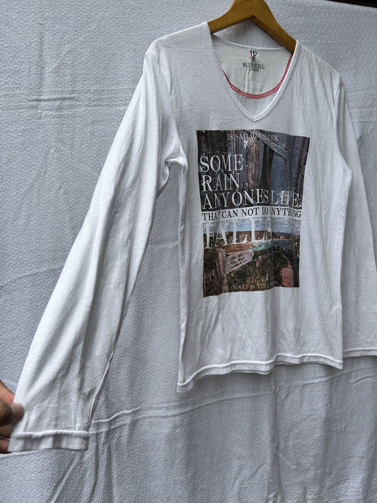 Hysteric Glamour Japanese blue gill art poem longsleeve shirt Size US L / EU 52-54 / 3 - 4 Thumbnail
