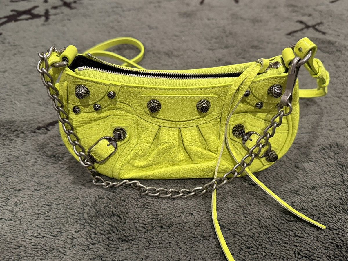 Balenciaga WOMEN'S LE CAGOLE MINI BAG WITH CHAIN IN FLUO YELLOW Size ONE SIZE - 8 Thumbnail
