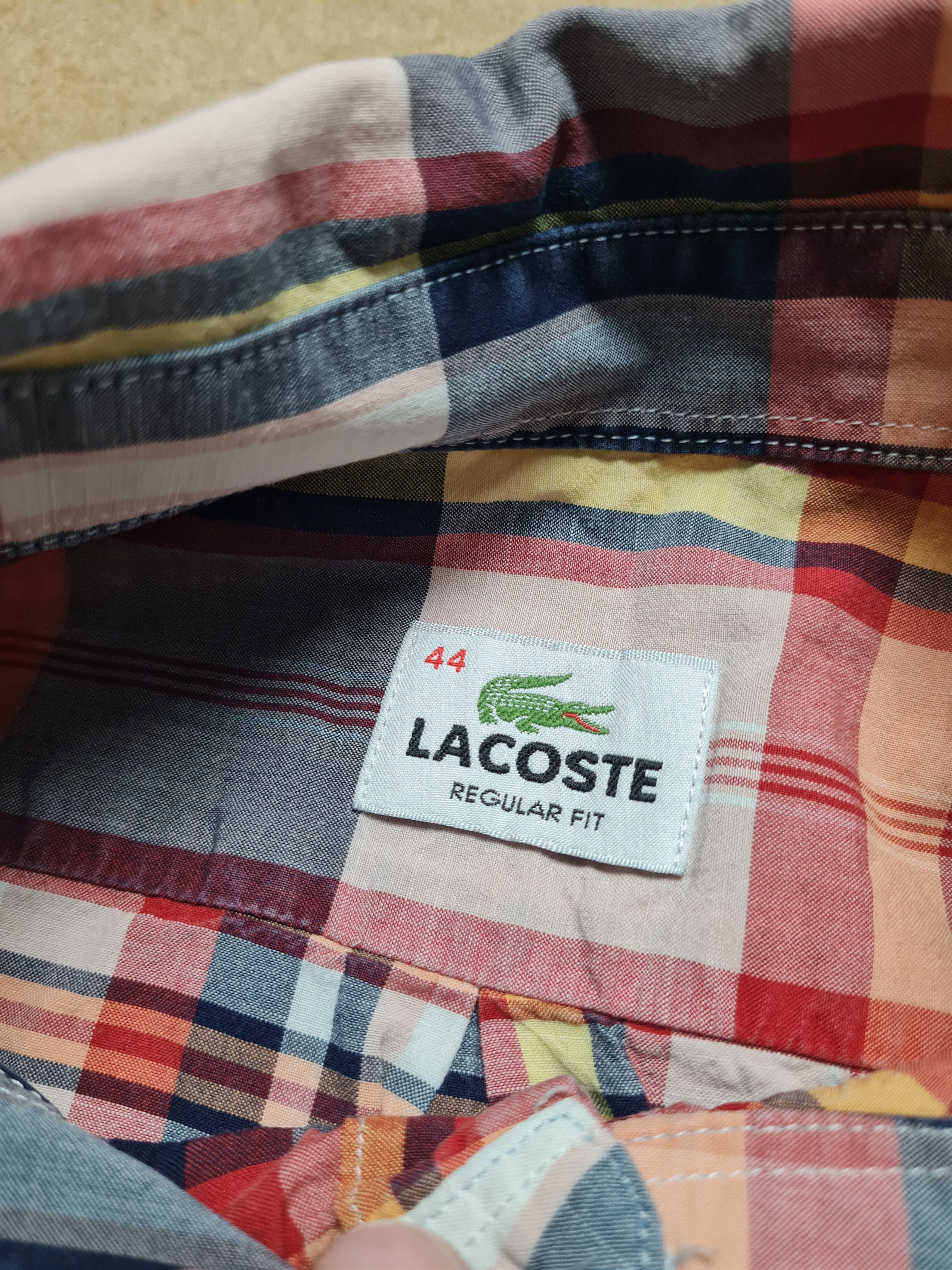 Lacoste Lacoste Regular Fit Herren Hemd Langarm Rot Blau Kariert Size US L / EU 52-54 / 3 - 11 Thumbnail