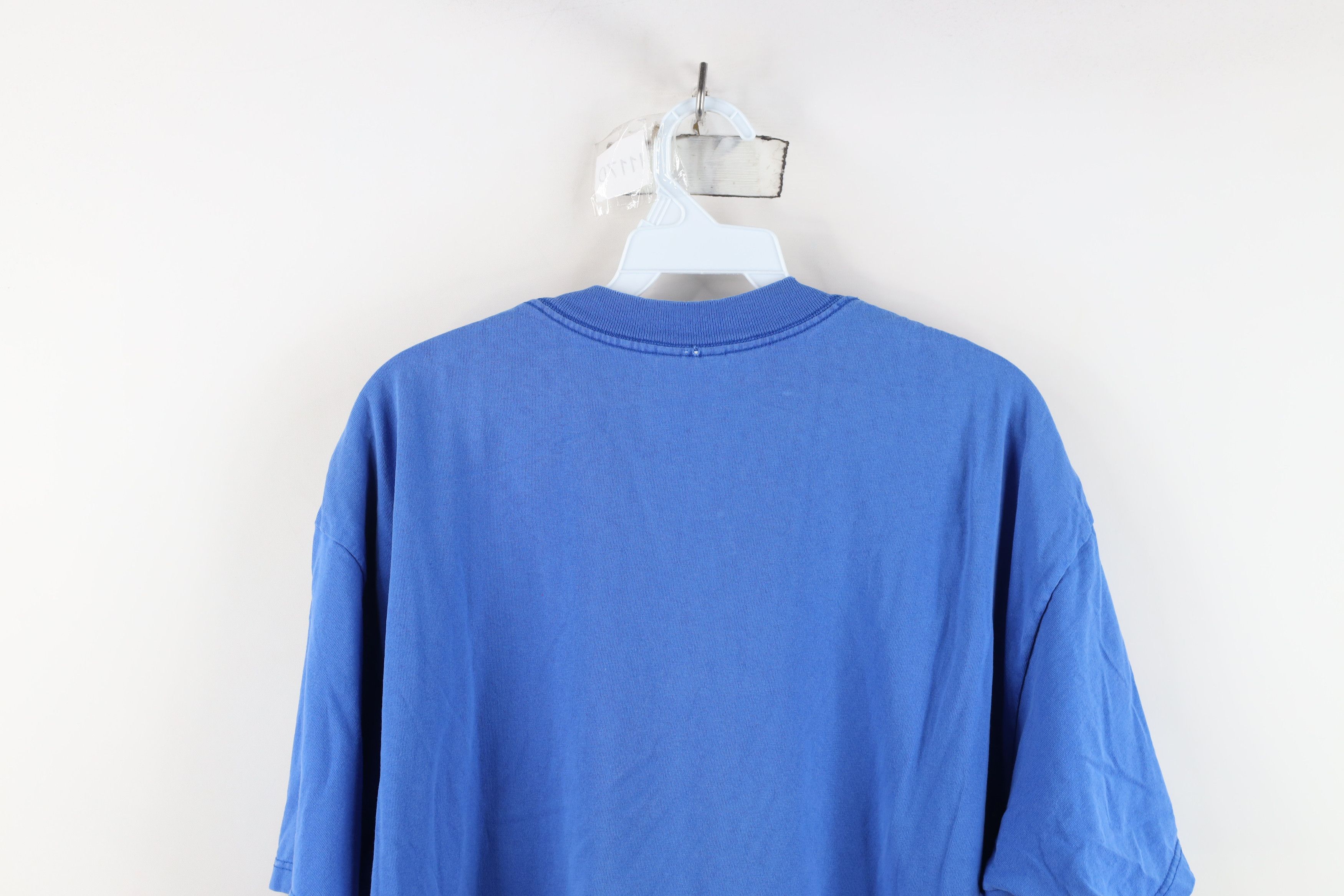 Vintage Vintage 90s Streetwear Heavyweight Cotton T-Shirt Royal Blue Size US XL / EU 56 / 4 - 13 Thumbnail
