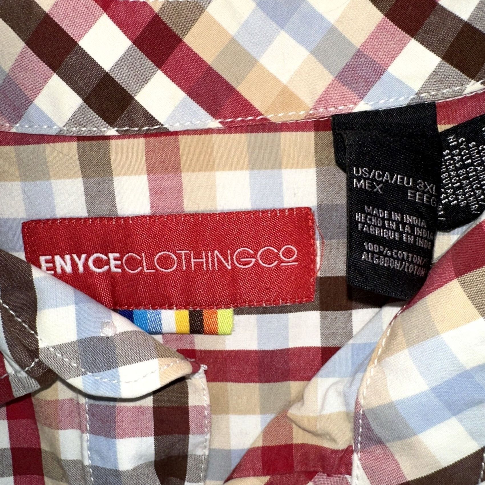 Enyce VINTAGE Enyce Button-Up Shirt Short Sleeve Striped Blue 3XL Men 90s Times Size US XXL / EU 58 / 5 - 2 Thumbnail