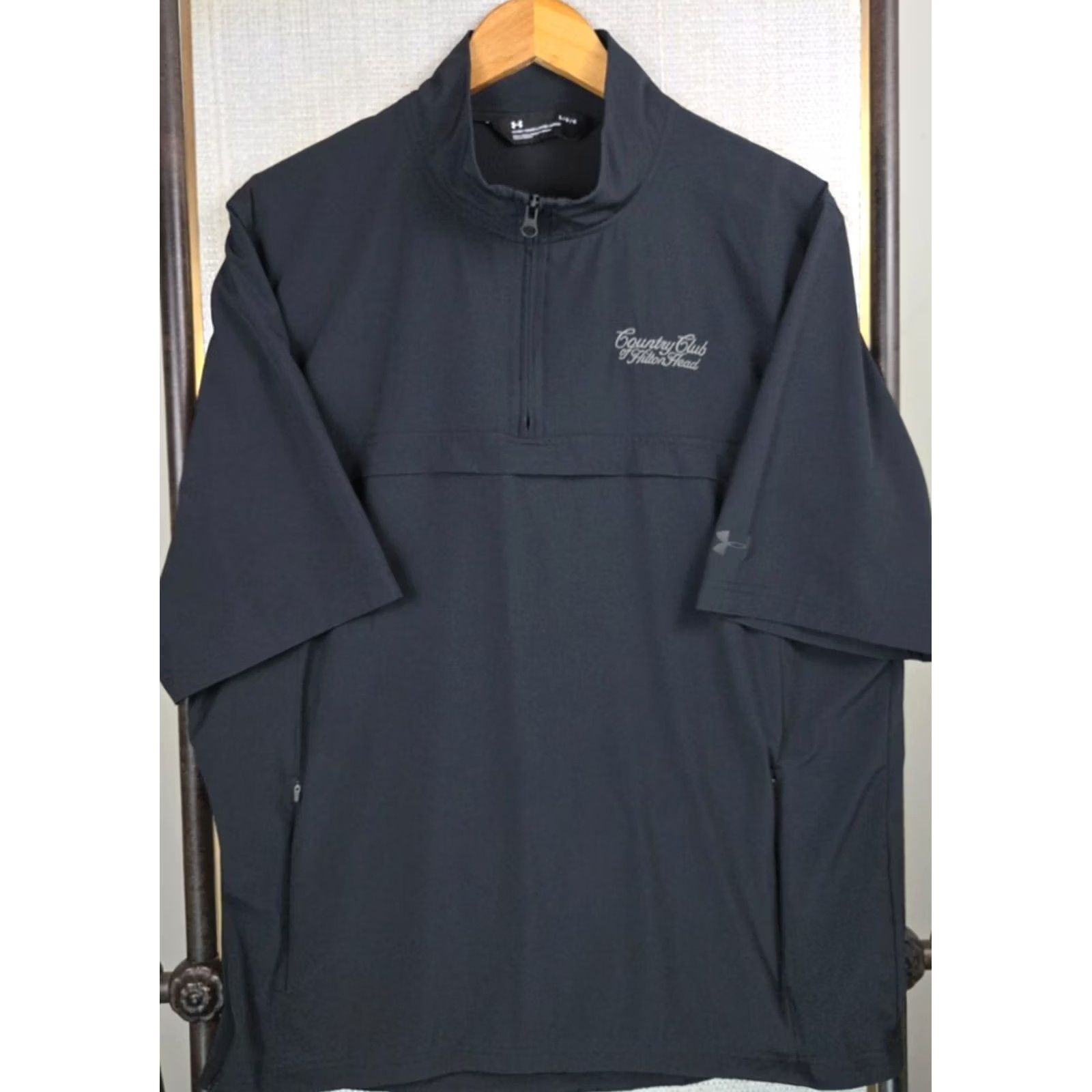 Under Armour Under Armour Mens 1/4 Zip Windbreaker Jacket Pullover Black Blue Shirt? Size US L / EU 52-54 / 3 - 2 Thumbnail