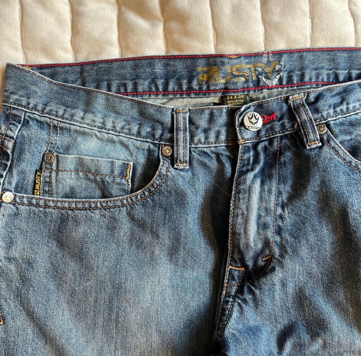 Rusty × Vintage 34x34 Rusty Baggy Vintage Blue Jeans Size US 34 / EU 50 - 3 Thumbnail