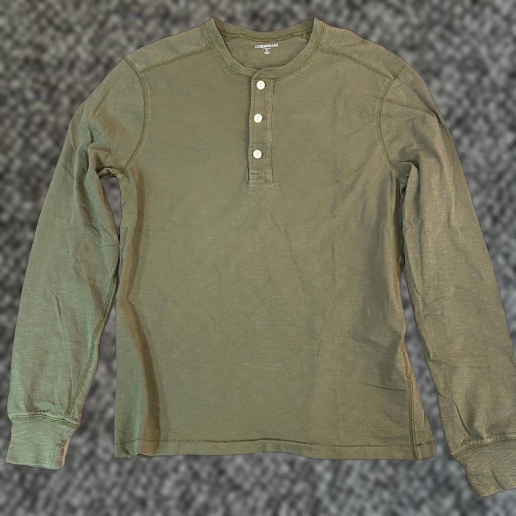 J.Crew J. Crew Henley T-Shirt Mens Small Army Green Long Sleeve Size US L / EU 52-54 / 3 - 1 Thumbnail