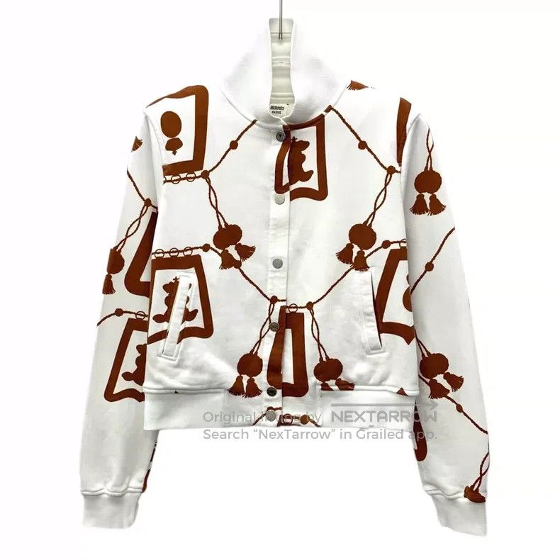 Hermes Hermes White Lantern Print Cotton Single Button Long Sleev Size XS / US 0-2 / IT 36-38 - 1 Thumbnail