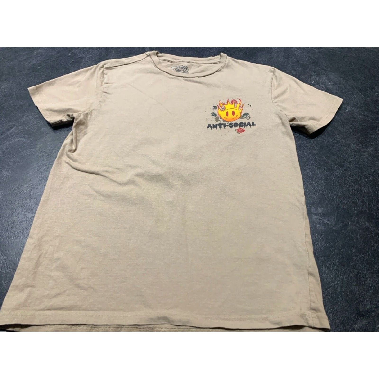 Vintage Taco Tuesday Mens Khaki Anti-social T-Shirt Medium Size US M / EU 48-50 / 2 - 2 Thumbnail