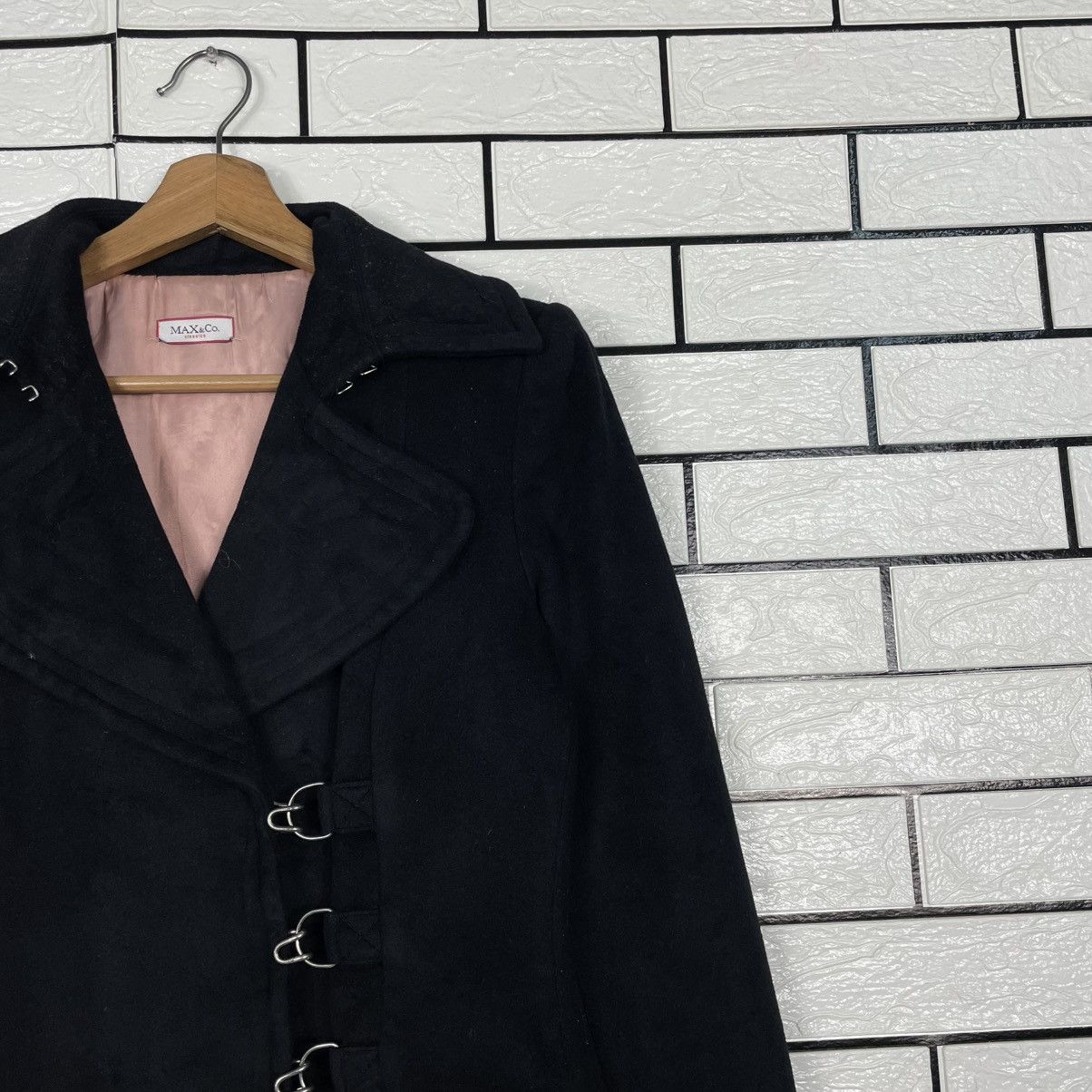 MAX&Co. Max & Co Women Black Overcoat Made In Italy Size S / US 4 / IT 40 - 6 Thumbnail