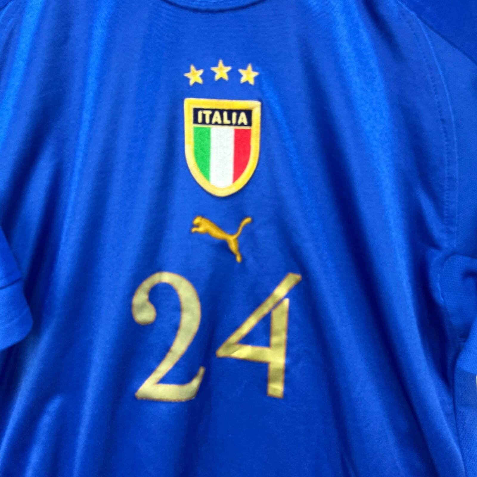 Puma Vintage Y2K Puma Italy Jersey Number 24 Small Football Size ONE SIZE - 3 Thumbnail