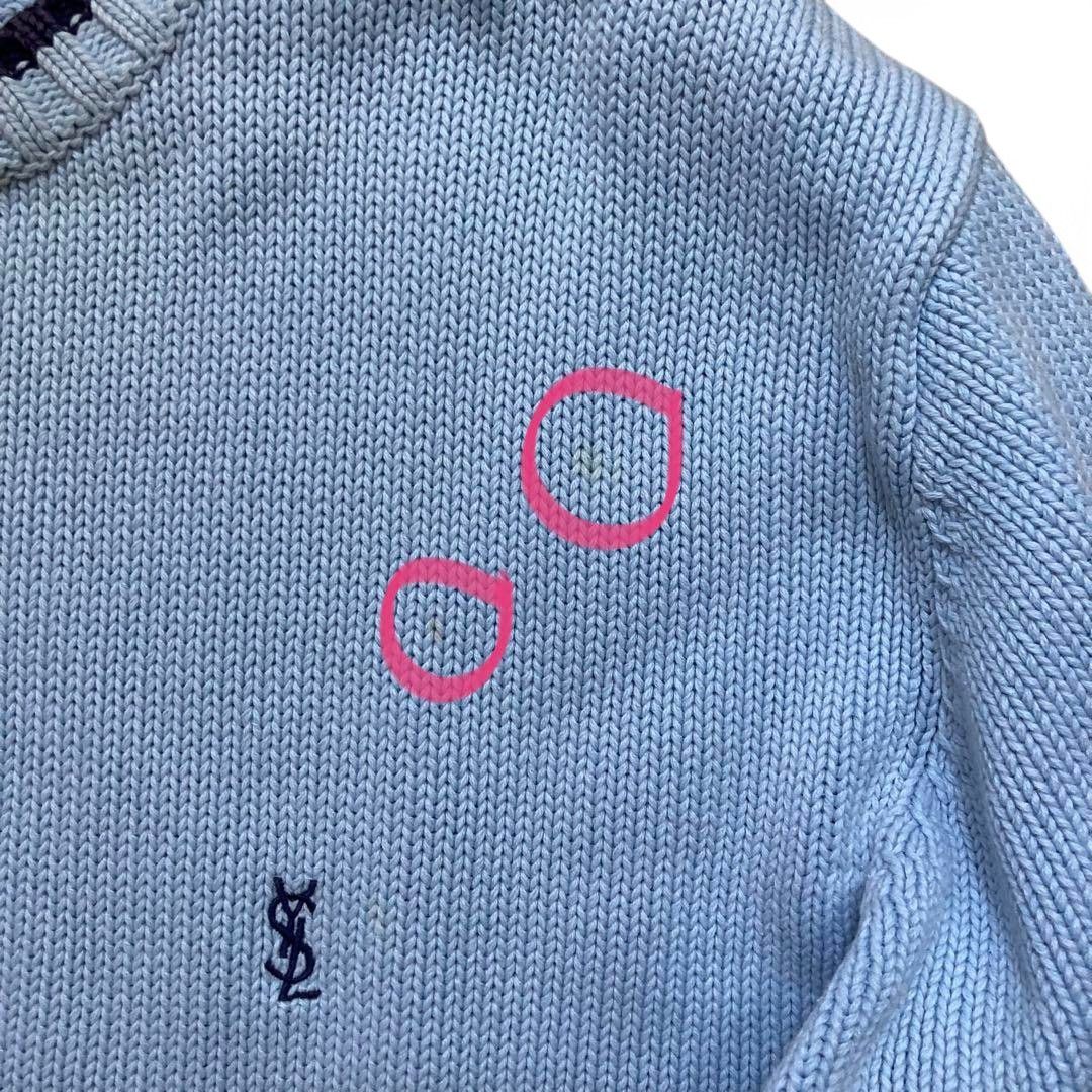 Yves Saint Laurent Yves Saint Laurent - S Vintage Light Blue Knit Sweater YSL Size US S / EU 44-46 / 1 - 7 Thumbnail