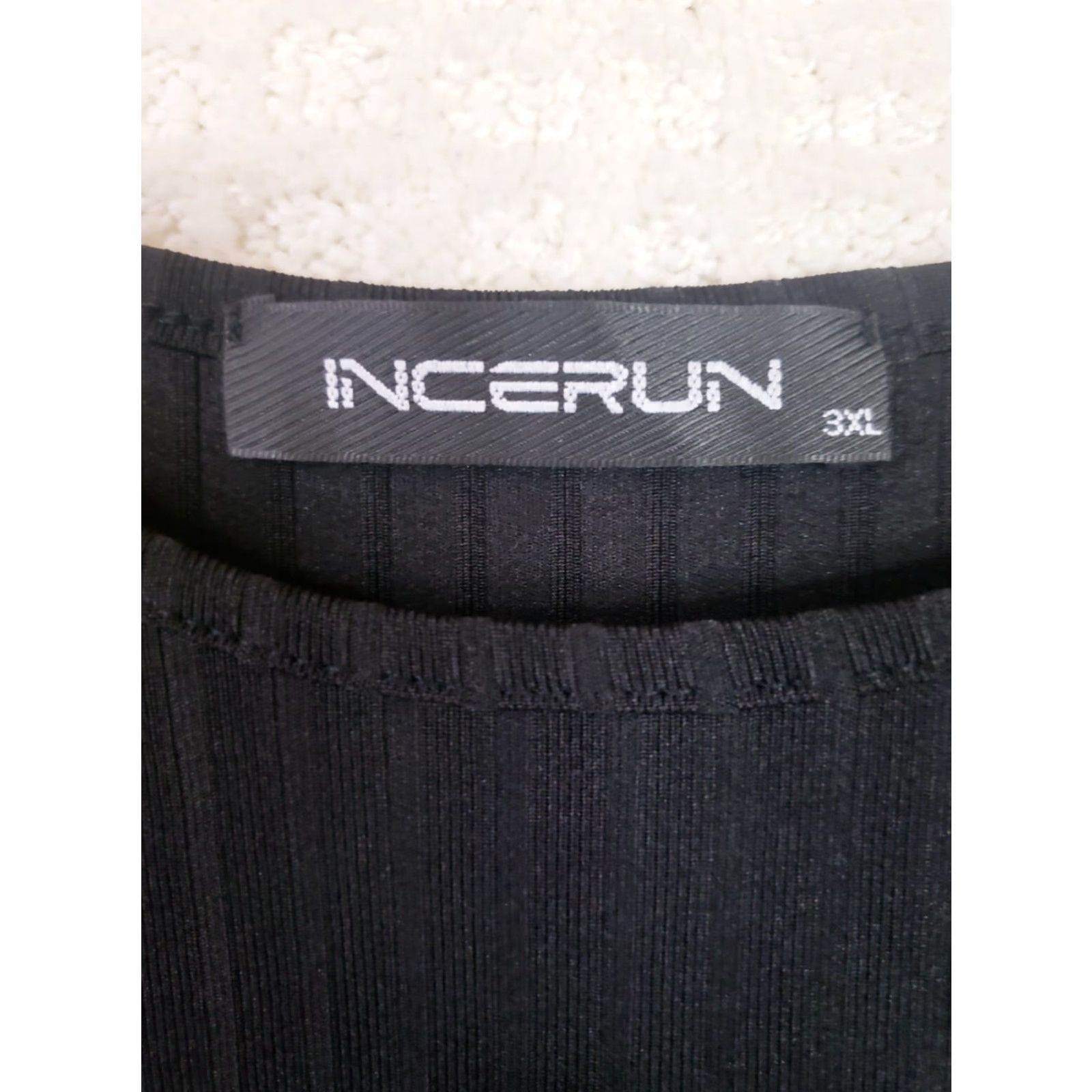 Vintage Incerun Shirt Men 3XL Ribknit Pocket Tee Black Short Sleeve Crew Neck Casual Comfort Shirt Tee Size US XXL / EU 58 / 5 - 7 Thumbnail