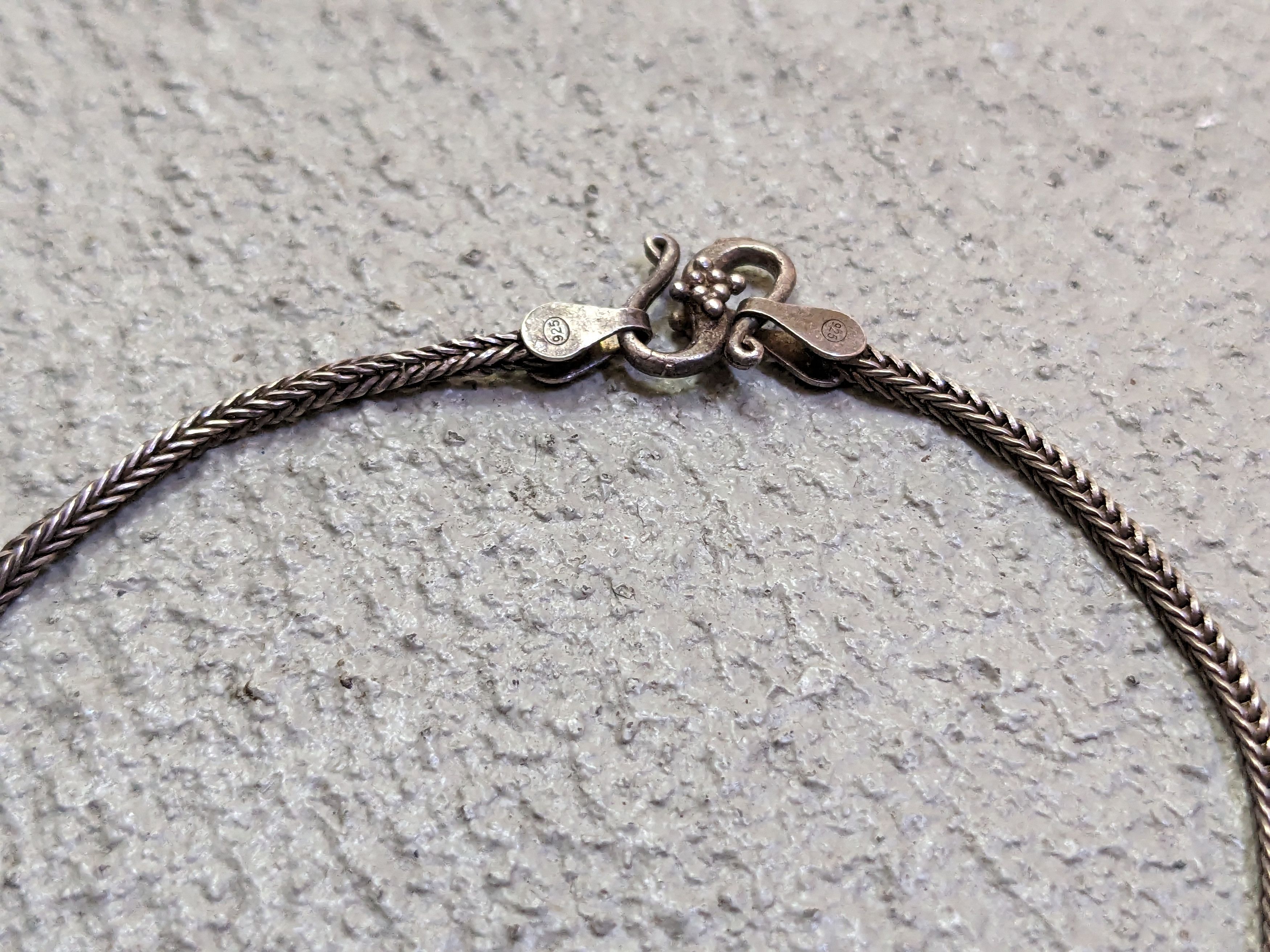 Jewelry × Vintage Vintage Sterling Silver Bracelet 7.25" Wheat Foxtail Bead Size ONE SIZE - 3 Thumbnail