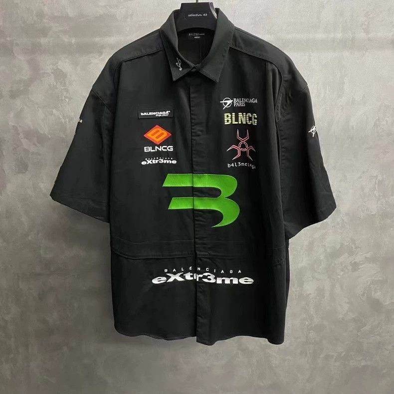 Balenciaga Balenciaga latest black art print embroidered logo short sl Size US XS / EU 42 / 0 - 1 Thumbnail