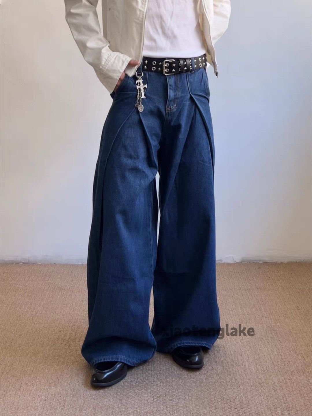 Jean xz vintage denim wide Leg loose baggy flared jeans Size US 28 / EU 44 - 1 Thumbnail