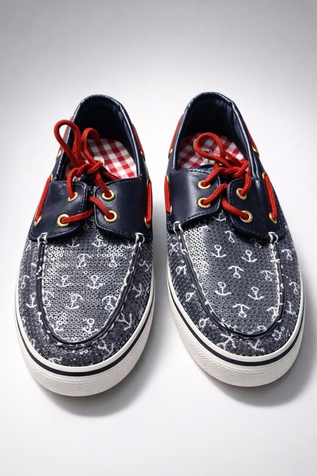Other Sperry Top-Sider Navy White Anchor Print Boat Shoes Size 7 Size US 7 / IT 37 - 1 Thumbnail