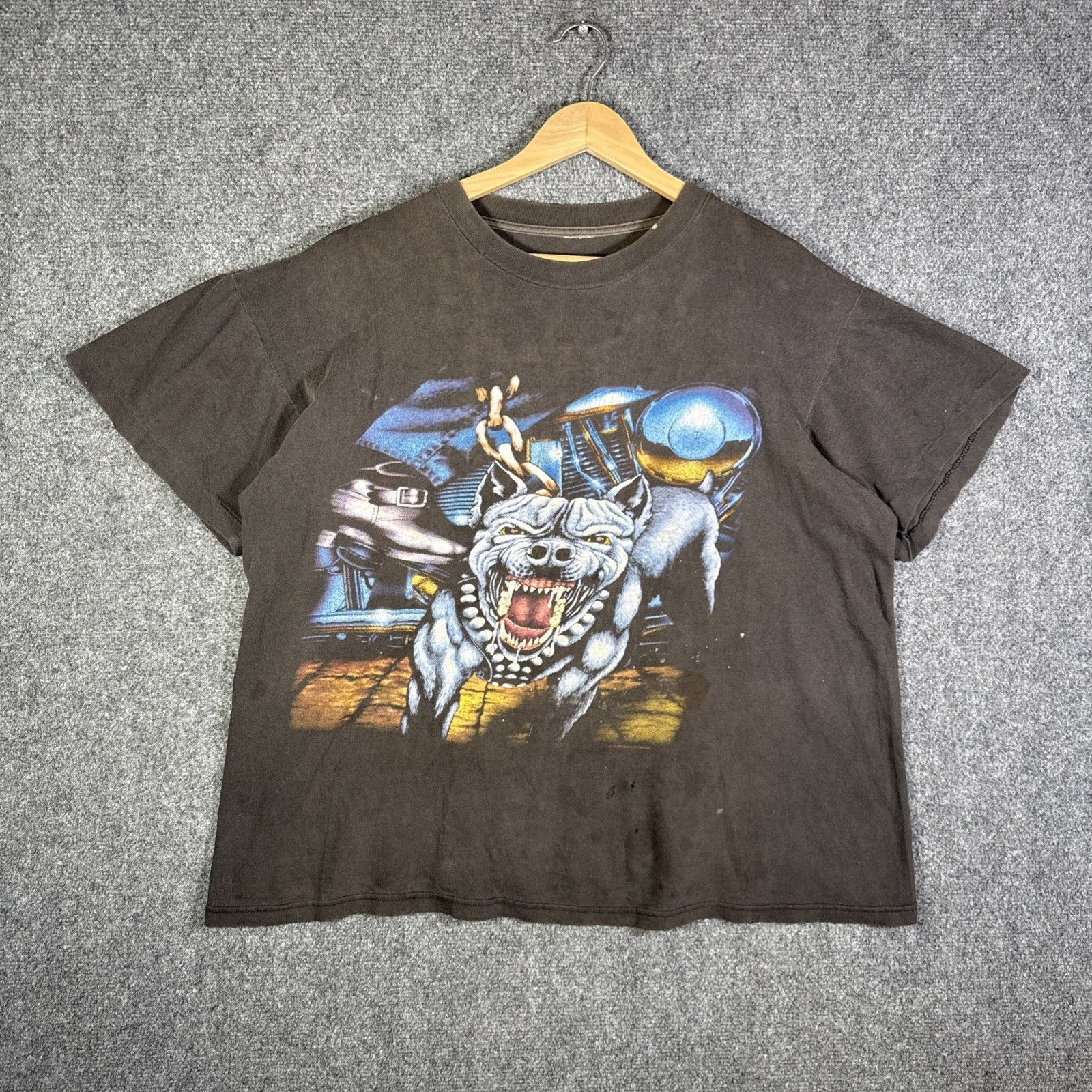 Harley Davidson Vintage American Thunder Shirt Mens XL Black 90s Pit Bull Size US XL / EU 56 / 4 - 1 Thumbnail