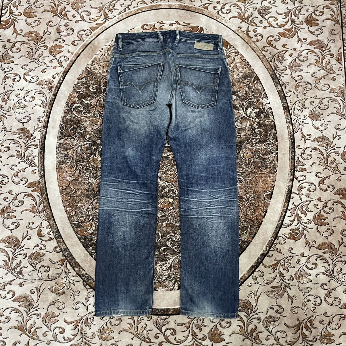 Diesel 🔥Vintage Diesel Industry Krooley Ripped Distress Denim Jeans Size US 34 / EU 50 - 4 Thumbnail