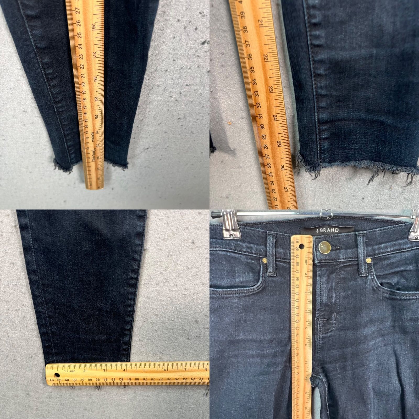 J Brand J Brand Jeans Cropped Womens Size 25 Blue Distressed Raw Hem Denim 5-Pocket Regular Inseam 27 Spring Fall Winter Skinny Size 42" / US 20 - 8 Thumbnail