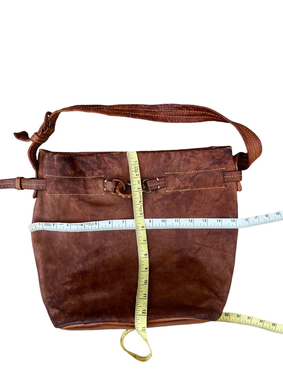 Leather Trashed Genten Japan Distress Patina Leather Bag Bucket Size ONE SIZE - 23 Thumbnail
