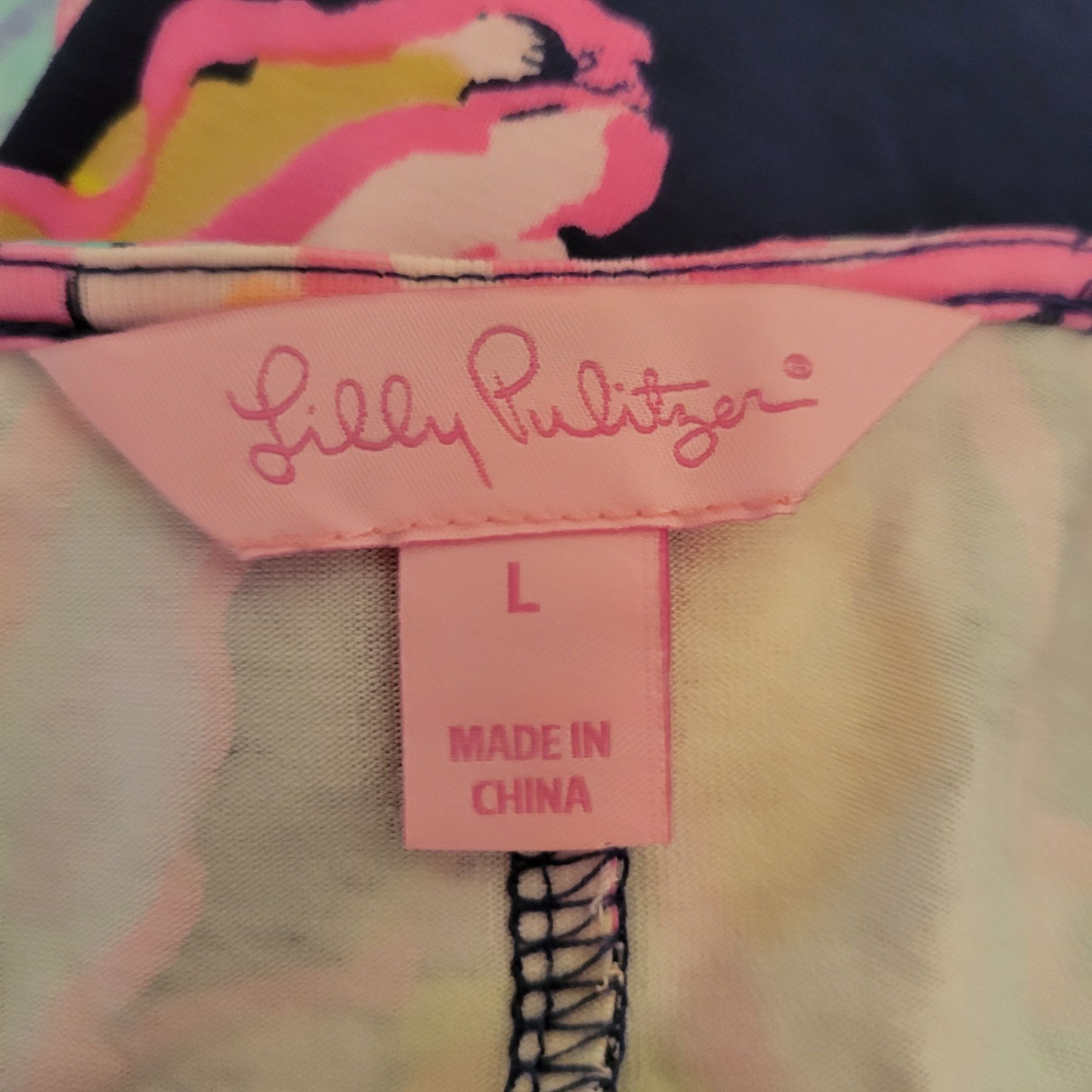 Lilly Pulitzer Lilly Pulitzer L Floral Print Dress OPHELIA Bell Sleeves Nav Size L / US 10 / IT 46 - 5 Thumbnail